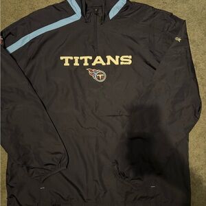 Reebok Men's Black and Blue Titans Windbreaker